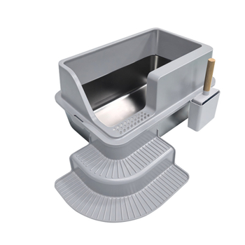 Η πιο δημοφιλής αμμολεκάνη για γάτες από ανοξείδωτο ατσάλι στο Amazon, εξαιρετικά μεγάλη, με αντιπυρετικό, ημικλειστή, με σκάλες, κοιλιακούς, περιλαμβάνει κουτάλα για γάτες