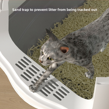Μεγάλη, πλήρως κλειστή άμμος για γάτες, ανθεκτική στις πιτσιλιές, μεγάλη τουαλέτα για γάτες, ημικλειστή, διπλής χρήσης, σε απόθεμα, χονδρική