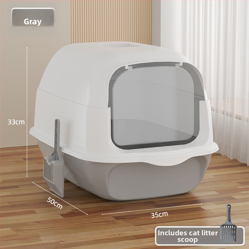 Velika, potpuno zatvorena kutija za mačji posip, otporna na mirise, prskanje, predimenzionirana, mačji WC, poluzatvorena, dvostruka namjena, na zalihi, veleprodaja