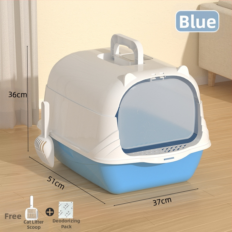 Velika, potpuno zatvorena kutija za mačji posip, otporna na mirise, prskanje, predimenzionirana, mačji WC, poluzatvorena, dvostruka namjena, na zalihi, veleprodaja