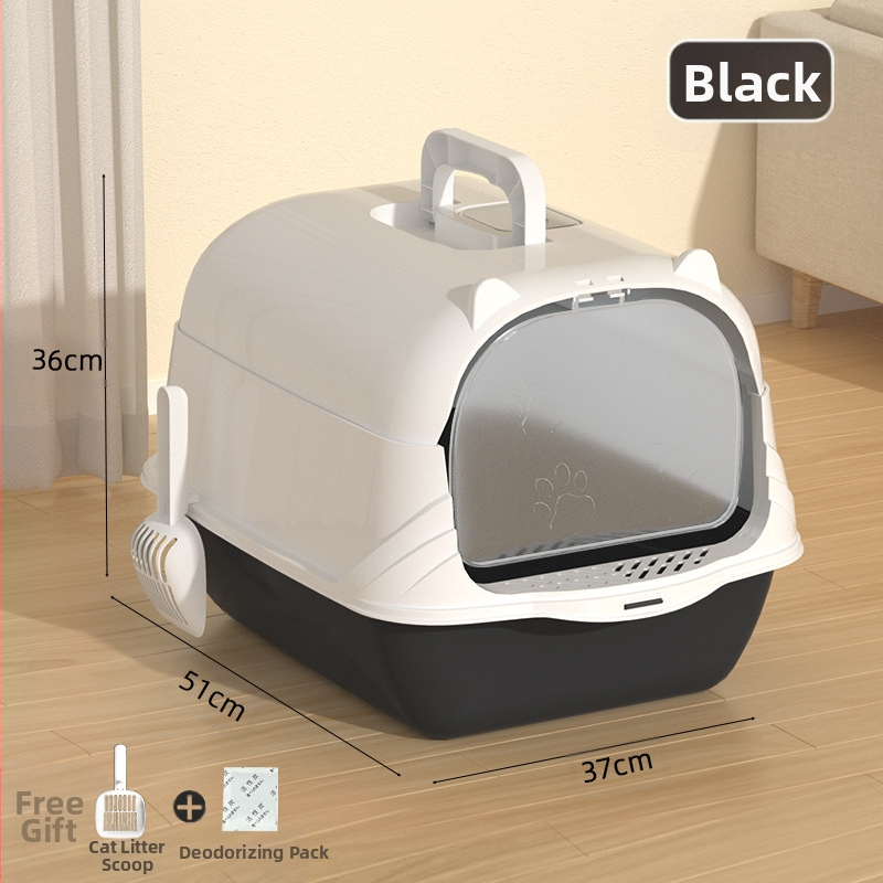 Velika, potpuno zatvorena kutija za mačji posip, otporna na mirise, prskanje, predimenzionirana, mačji WC, poluzatvorena, dvostruka namjena, na zalihi, veleprodaja