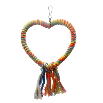 Любовна форма памучно въже люлка цвят птица играчка папагал кацнал катерене клюн шлайфане стойка клетка за птици декоративни аксесоари на едро