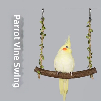 Κούνια Αποσυμπίεσης με Αμπέλια, Αντι-δάγκωμα, Μασίφ Ξύλινο Κλουβί Πουλιών, Παιχνίδι Παπαγάλου, Παιώνια, Xuanfeng, Δέρμα Τίγρης, Νύχι Αναρρίχησης, Είδη Τρίψιμο