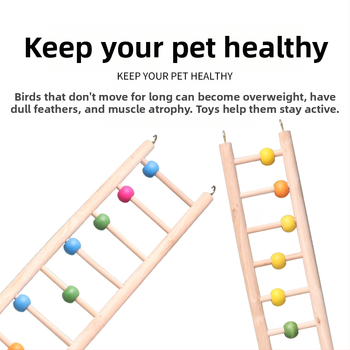 Παπαγάλος πουλί με ξύλινη σκάλα Αξεσουάρ κλουβιού πουλιών από μασίφ ξύλο σκάλας προμήθειες πουλιών χονδρική σκάλα παιχνιδιών δαγκώματος
