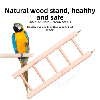 Παπαγάλος πουλί με ξύλινη σκάλα Αξεσουάρ κλουβιού πουλιών από μασίφ ξύλο σκάλας προμήθειες πουλιών χονδρική σκάλα παιχνιδιών δαγκώματος