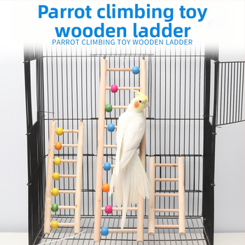 Παπαγάλος πουλί με ξύλινη σκάλα Αξεσουάρ κλουβιού πουλιών από μασίφ ξύλο σκάλας προμήθειες πουλιών χονδρική σκάλα παιχνιδιών δαγκώματος