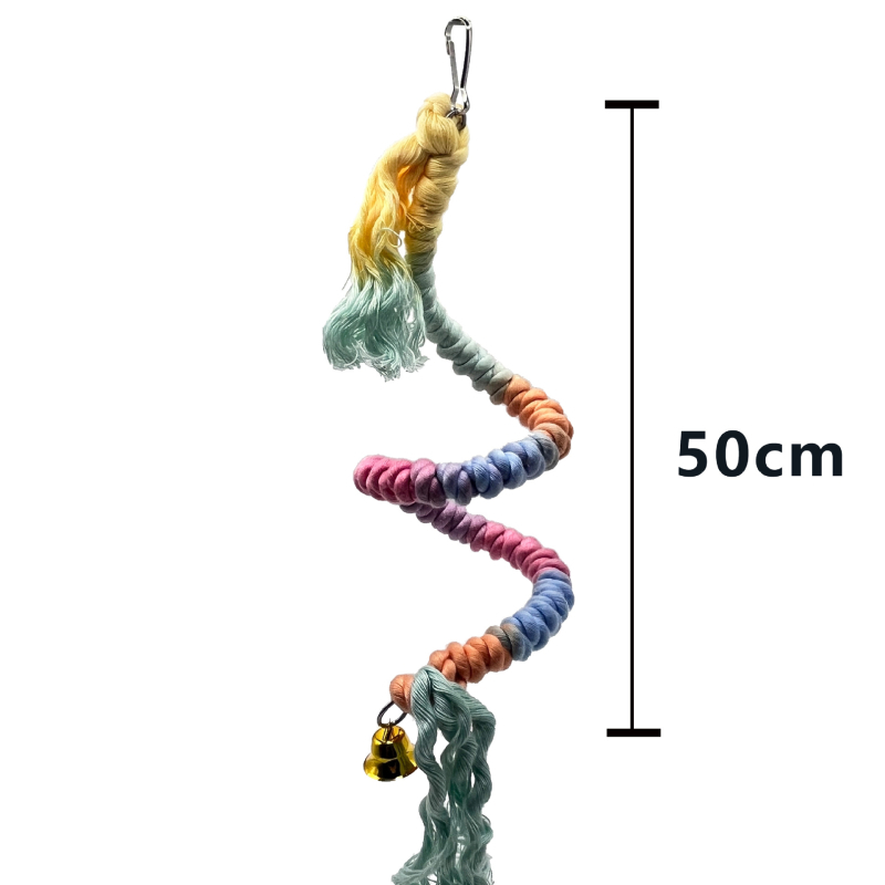Играчка за папагал, цветно памучно въже за катерене, въртящо се въже за катерене, птича клетка, декоративна висулка, птици, дъвчеща играчка за смилане на уста