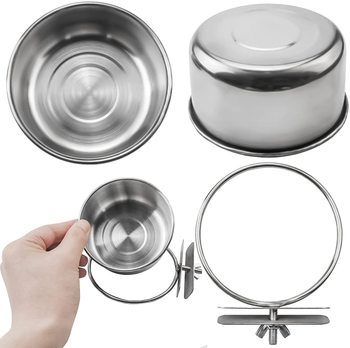 Μπολ φαγητού από ανοξείδωτο ατσάλι, κουτί φαγητού, μπολ φαγητού, μπολ νερού, φλιτζάνι φαγητού, φλιτζάνι νερού, γούρνα φαγητού για πουλιά, ειδικό πάχος