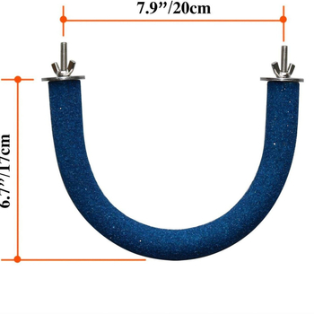 Παιχνίδι πουλιών με γυαλιστερό ραβδί παπαγάλου, δάχτυλο λείανσης, ράβδος στήριξης, καμπύλη γωνία, κλουβί πουλιών, σχήματος U, πέρκα παπαγάλου με άμμο, ξύλο