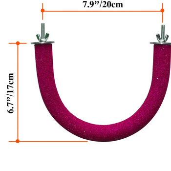 Παιχνίδι πουλιών με γυαλιστερό ραβδί παπαγάλου, δάχτυλο λείανσης, ράβδος στήριξης, καμπύλη γωνία, κλουβί πουλιών, σχήματος U, πέρκα παπαγάλου με άμμο, ξύλο