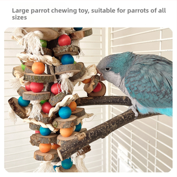 Μεσαίο και Μεγάλο Παιχνίδι Παπαγάλου για Κορμούς Δέντρων, Μασώμενο Κορδόνι για την ανακούφιση από την πλήξη, Τρίψιμο Παιχνιδιού για Πουλιά, Κλουβί Πουλιών, Διακοσμητικά Είδη Παπαγάλου