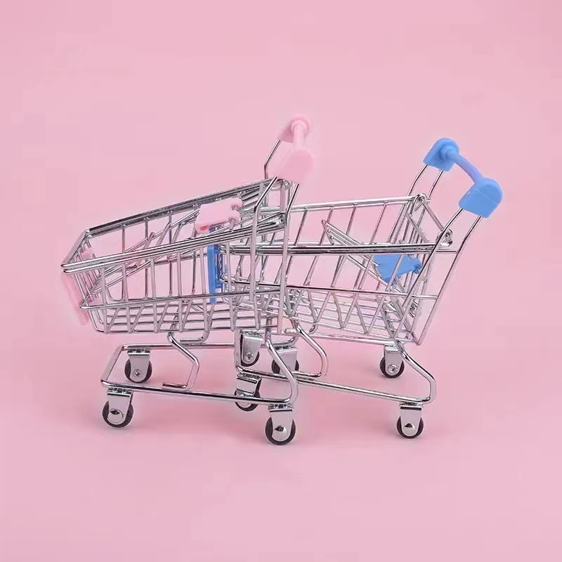 Laste ostukäru mini-ostukäru mänguasja mängumaja ostumudeli kaunistus loominguline hoiuauto väike suurus