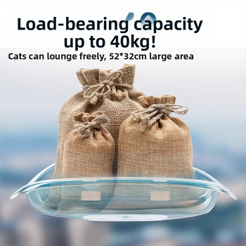 Νέα αιώρα γάτας με αφαιρούμενη και πλενόμενη βεντούζα, γυάλινη φωλιά γάτας υψηλής αντοχής, χωρίς καρφιά, τοποθετημένη στον τοίχο