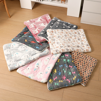 Φανελένιο μοτίβο για γάτες, ειδικό χαλάκι για κατοικίδια, ζεστή κουβέρτα για κατοικίδια, κλουβί για γάτες, χαλί ύπνου για σκύλους, πάπλωμα για σκύλους