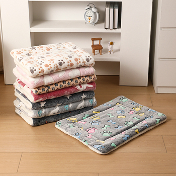 Φανελένιο μοτίβο για γάτες, ειδικό χαλάκι για κατοικίδια, ζεστή κουβέρτα για κατοικίδια, κλουβί για γάτες, χαλί ύπνου για σκύλους, πάπλωμα για σκύλους