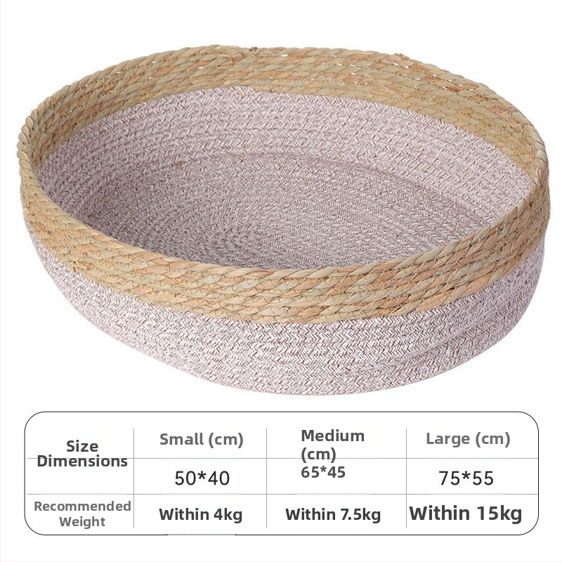 Okruglo gnijezdo za mačke od ratana, ručno pleteno gnijezdo od ratana u japanskom stilu, okrugla prostirka za pse, veleprodaja preko granice