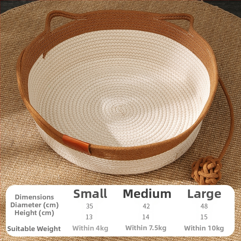 Okruglo gnijezdo za mačke od ratana, ručno pleteno gnijezdo od ratana u japanskom stilu, okrugla prostirka za pse, veleprodaja preko granice