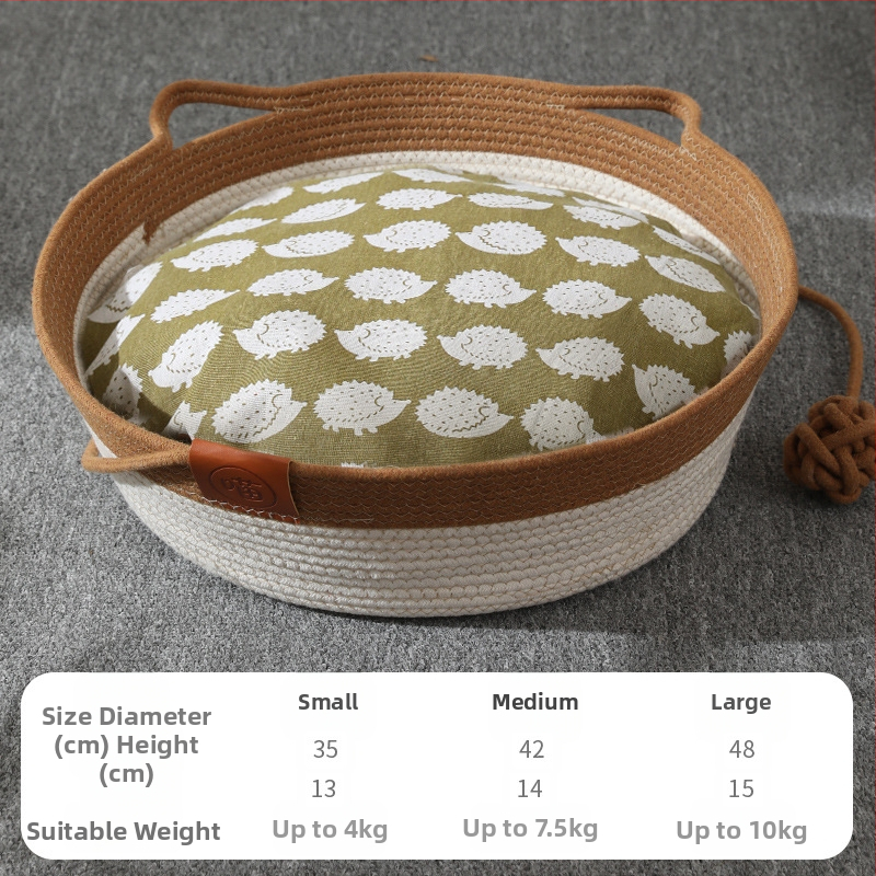 Okruglo gnijezdo za mačke od ratana, ručno pleteno gnijezdo od ratana u japanskom stilu, okrugla prostirka za pse, veleprodaja preko granice