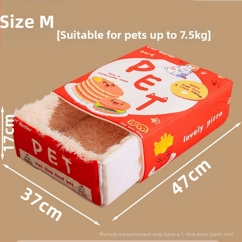 Внимателно подбрана кутия за закуски с анимационни филми, правоъгълно легло за котешко гнездо, напълно затворена кутия за бисквити, универсално гнездо за домашни любимци за четири сезона