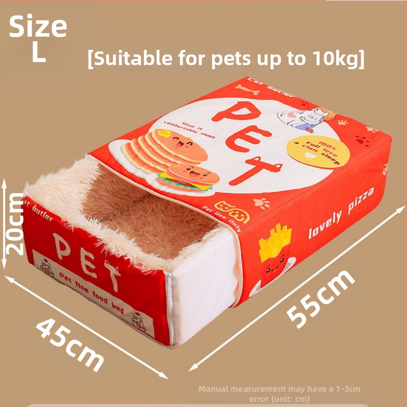 Внимателно подбрана кутия за закуски с анимационни филми, правоъгълно легло за котешко гнездо, напълно затворена кутия за бисквити, универсално гнездо за домашни любимци за четири сезона