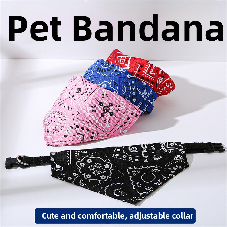 Állítható nyakörv kutyáknak és macskáknak, háromszög mintás, kockás mintával