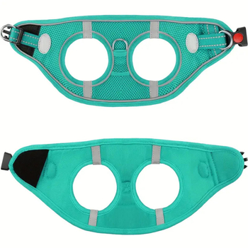 Reflexný popruh na psa a kožený overal - mäkká priedušná sieťovaná vesta pre malé až stredne veľké psy