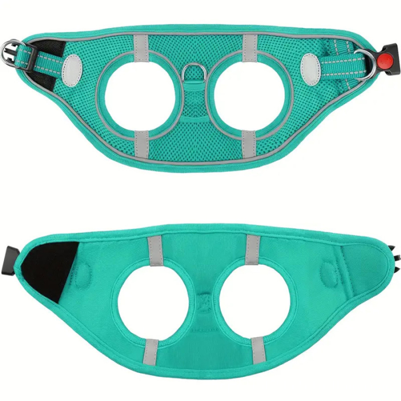 Reflexný popruh na psa a kožený overal - mäkká priedušná sieťovaná vesta pre malé až stredne veľké psy