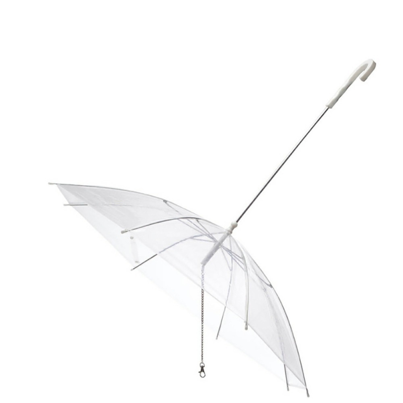 Lemmikloomade läbipaistev vihmavari koerte jalutamiseks vihmasel päeval, kaasaskantav ja vihmakindel, kasside ja koerte lemmikloomade vihmavari rihmaga