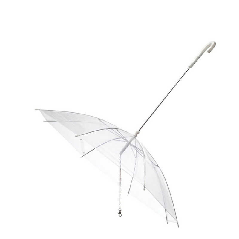 Lemmikloomade läbipaistev vihmavari koerte jalutamiseks vihmasel päeval, kaasaskantav ja vihmakindel, kasside ja koerte lemmikloomade vihmavari rihmaga