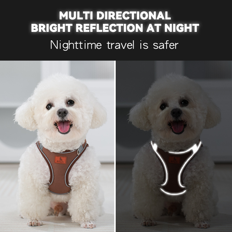 Novi prsluk za kućne ljubimce s remenom za vuču za pse, reflektirajući remen za pse, prozračni i udobni remen za vuču za mačke