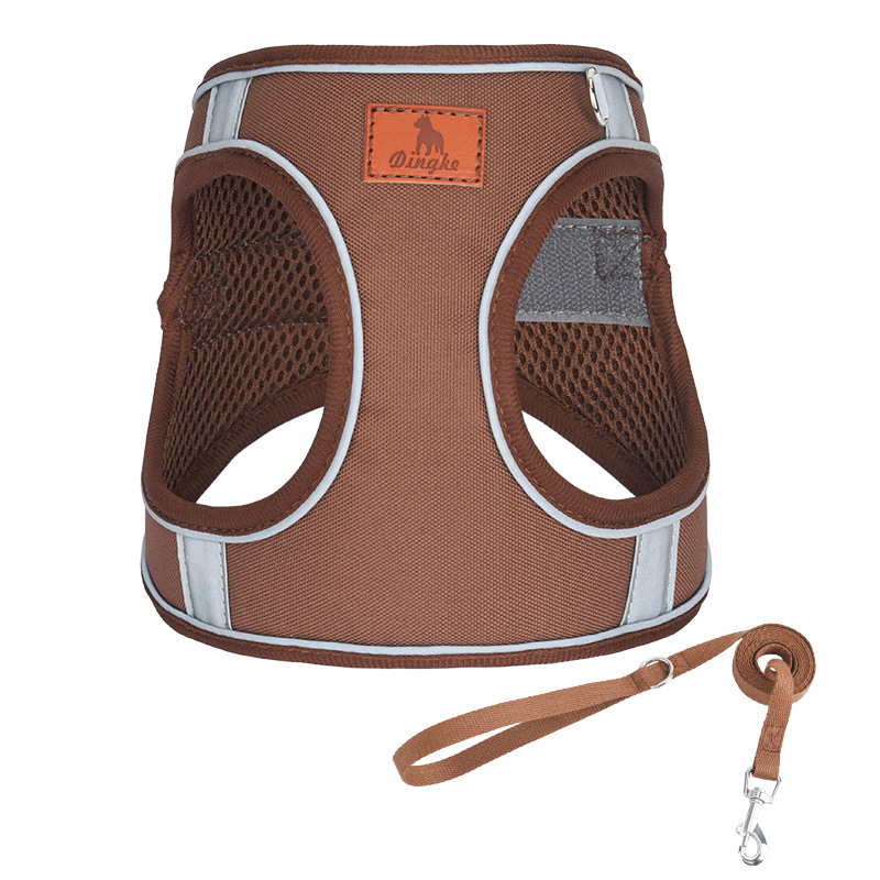 Novi prsluk za kućne ljubimce s remenom za vuču za pse, reflektirajući remen za pse, prozračni i udobni remen za vuču za mačke