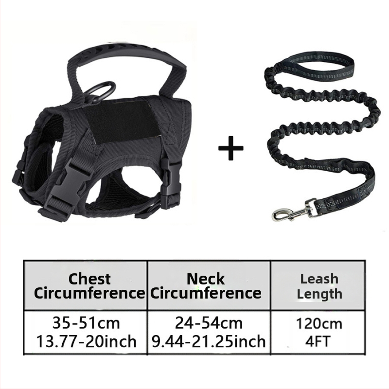 Taktički prsluk s remenom za mačke, vučno uže, nelomljivo, podesivo, klizno uže za mačke, pas, mali lanac za pse