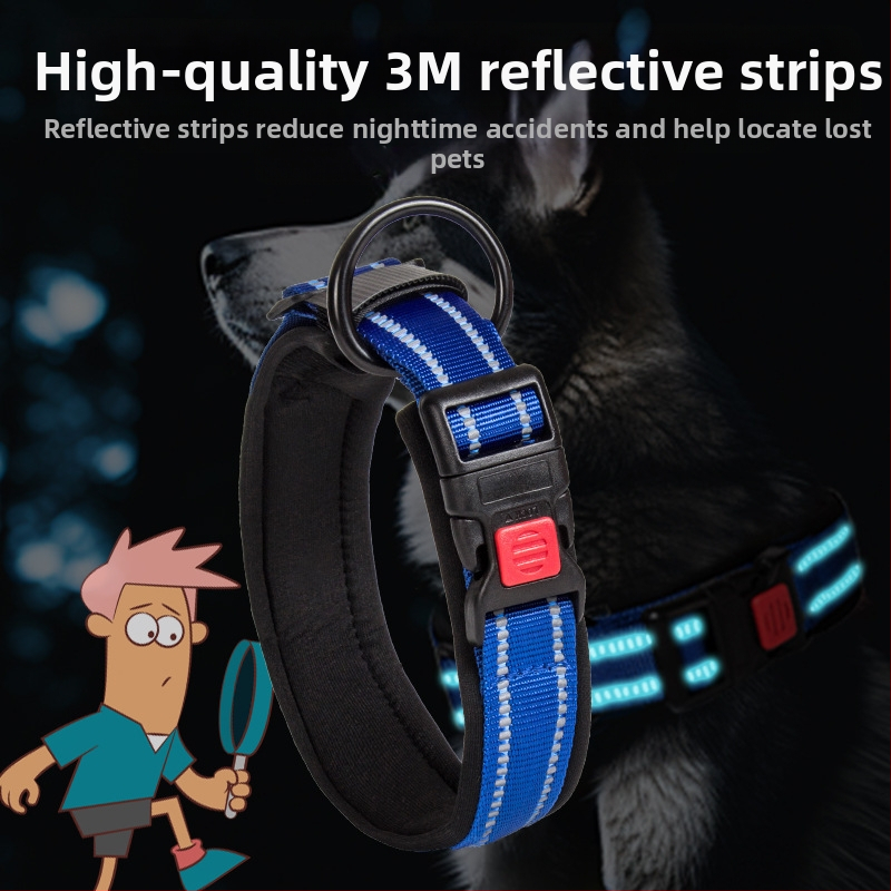Трансграничен нашийник за домашни любимци за средни и големи кучета, удобен дишащ нашийник за кучета, предпазващ от счупване и сцепление
