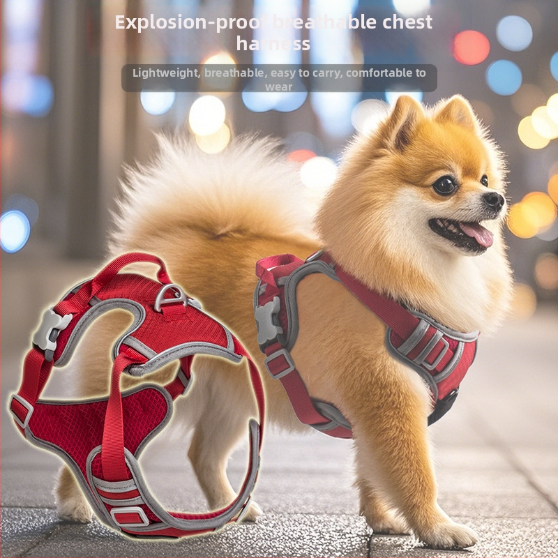 Трансгранично взривоустойчиво въже за теглене на кучета, жилетка за големи, средни и малки кучета за домашни любимци, каишка за гърди, въже за разходка на кучета на склад на едро