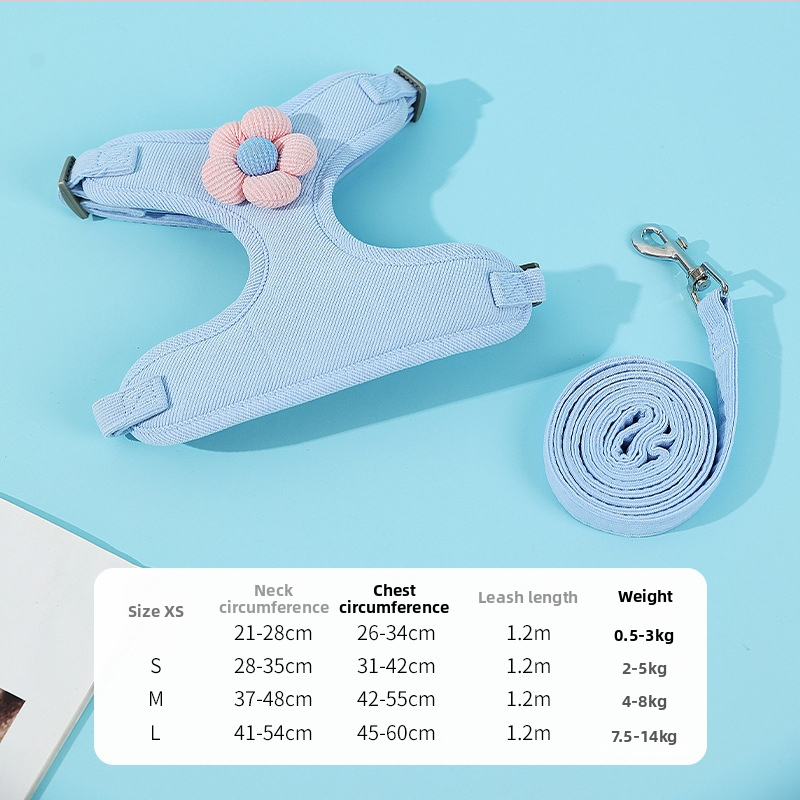 Novi prsluk za vuču s cvijetom za pse, remen za prsa za štene, remen za prsa za kućne ljubimce, veleprodaja opreme za kućne ljubimce