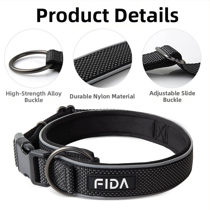 Nylonový reflexný obojok pre domáce zvieratá, obojok pre psa, lano, popruh na obojok Feida, Amazon, populárny veľkoobchodný obojok pre psa