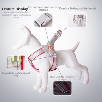 Γιλέκο με σχοινί έλξης για σκύλους, ιμάντας στήθους για κατοικίδια, σχοινί περπατήματος για σκύλους, Chai για σκύλους, Corgi, αντανακλαστικό, αντιεκρηκτικό, σχοινί περπατήματος για σκύλους, πλάτη
