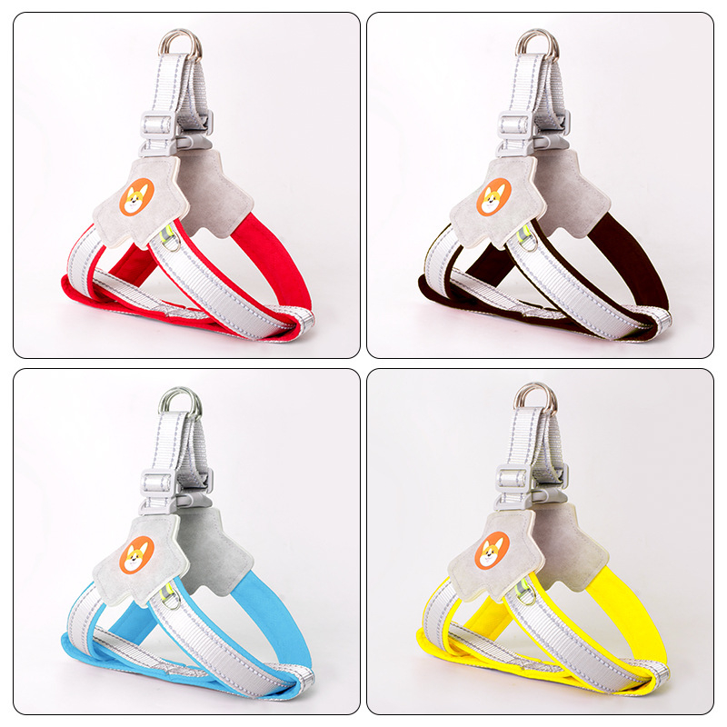 Γιλέκο με σχοινί έλξης για σκύλους, ιμάντας στήθους για κατοικίδια, σχοινί περπατήματος για σκύλους, Chai για σκύλους, Corgi, αντανακλαστικό, αντιεκρηκτικό, σχοινί περπατήματος για σκύλους, πλάτη