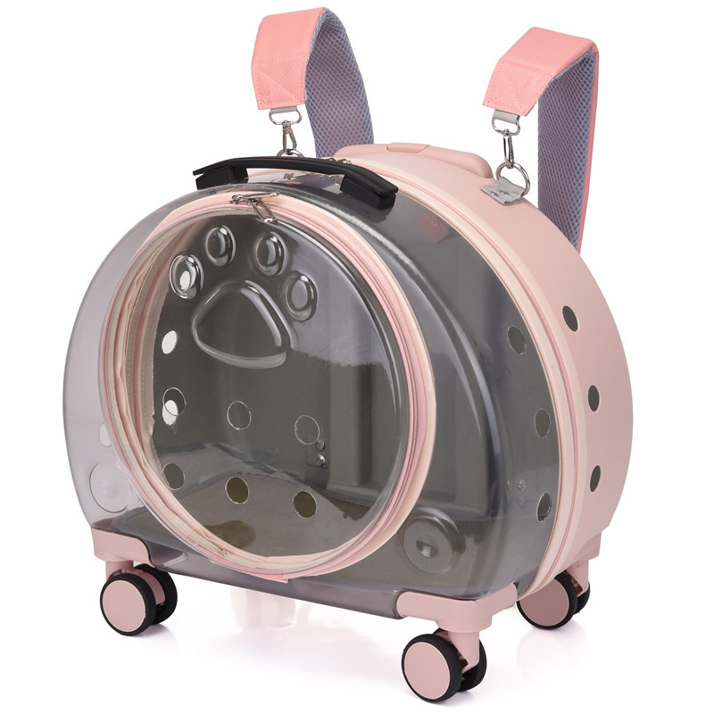 Väljaminev kaasaskantav kahe õlaga tõmmatav varrastega kassikott hingav koerakott suure mahutavusega kassi- ja koerapagas lemmikloomatarvete hulgimüük