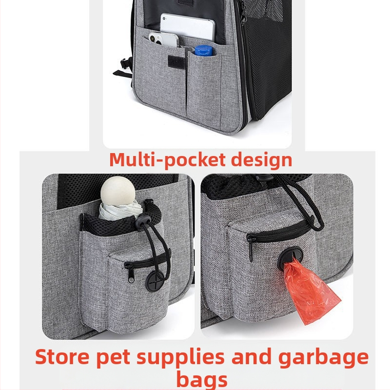 Раница за количка за домашни любимци, изходяща преносима чанта за котки, чанта за кучета, лятна дишаща чанта за домашни любимци с голям капацитет, разширяваща се