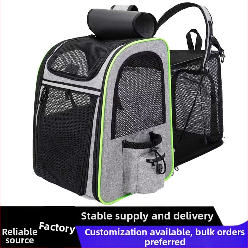 Taška pre domáce zvieratá CrossBorder, taška pre mačky cez rameno, priedušná, skladacia, rozšíriteľná taška pre psa, veľká kapacita, továrenská taška pre psa