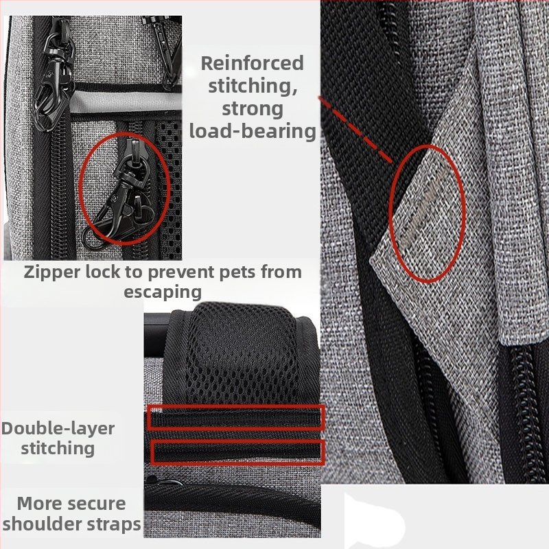 Taška pre domáce zvieratá CrossBorder, taška pre mačky cez rameno, priedušná, skladacia, rozšíriteľná taška pre psa, veľká kapacita, továrenská taška pre psa