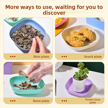 Naujas atvykęs kaulų spjaudymo indas, kūrybingas japoniško stiliaus buitinis kaulų spjaudymo indas, plastikinis mažas indas, mielas maisto laikymo dėžutė su pagrindu