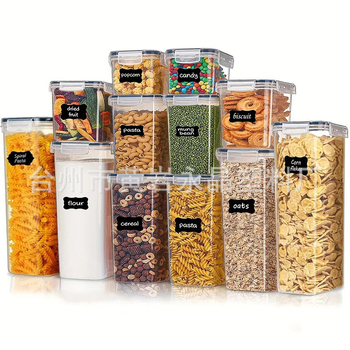 Tehase PP-plastist 24-osaline komplekt paksendatud teraviljaga suletud purkidest külmkapi läbipaistva hoiukarbi hoiupurgid