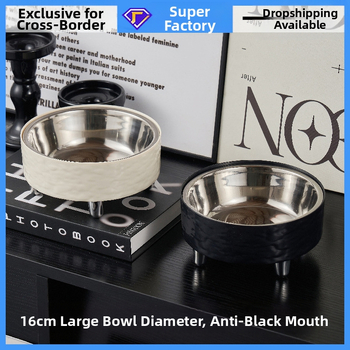 Zdjela za mačke, zdjela za pse, visoka zdjela od nehrđajućeg čelika, zaštita za vrat mačke, zdjela za hranu za kućne ljubimce, nova prekogranična