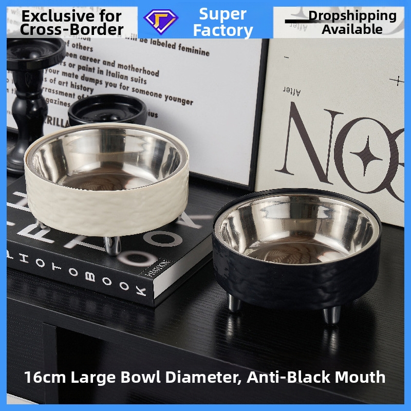 Zdjela za mačke, zdjela za pse, visoka zdjela od nehrđajućeg čelika, zaštita za vrat mačke, zdjela za hranu za kućne ljubimce, nova prekogranična