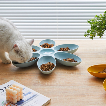 Prekogranično vruće kreativno posuđe za mačke s laticama, višemrežna zdjela za hranjenje kućnih ljubimaca, TikTok zdjela za večeru s istom mačkom