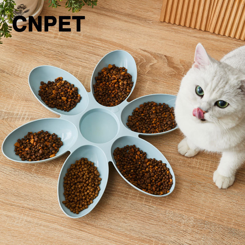 Prekogranično vruće kreativno posuđe za mačke s laticama, višemrežna zdjela za hranjenje kućnih ljubimaca, TikTok zdjela za večeru s istom mačkom