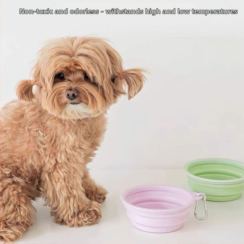 Сгъваема купа за домашни любимци, корейски стил, купа за пиене на кучета, преносима силиконова купа, сгъваема купа за котки, купа за кучета
