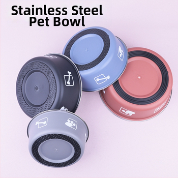 Univerzalna zdjela za kućne ljubimce s direktnim tiskom od nehrđajućeg čelika za mačke i pse, neklizajuća, otporna na udarce, posuda za hranu, posuda za jestivu rižu